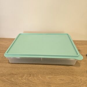Tupperware Rectangle Snack Container Blue Green